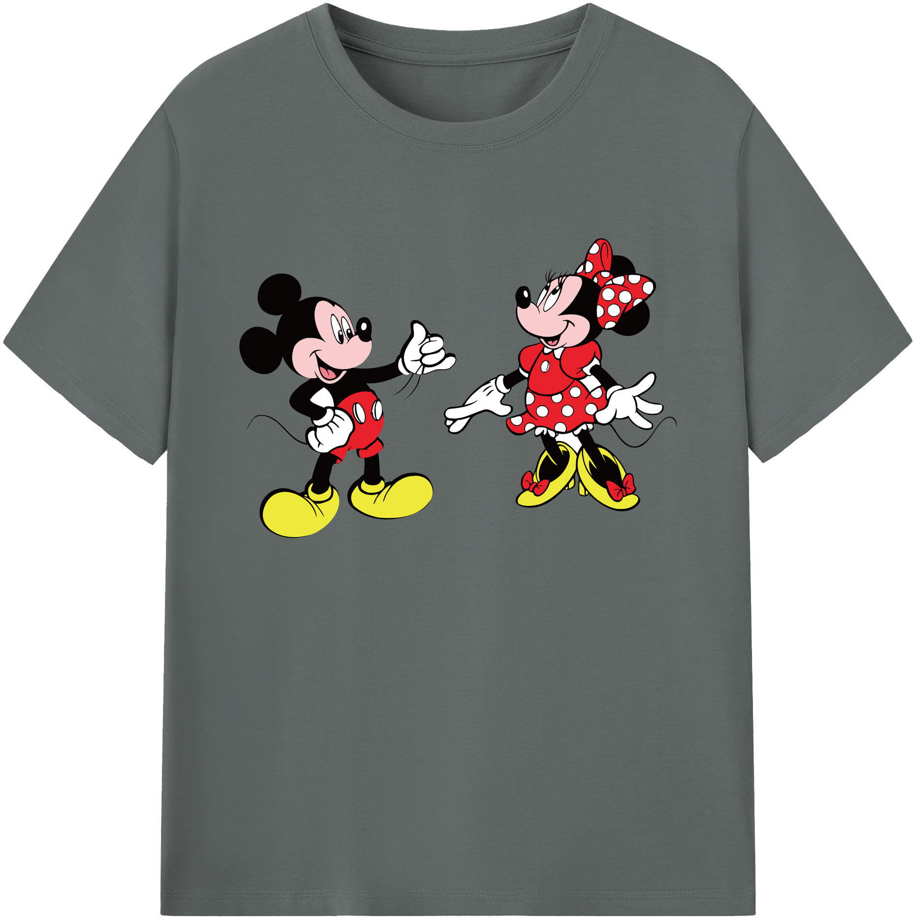 ミッキーマウス Mickey Mouse 綿100％ メンズ半袖Tシャツ｜肌触りやわらか＆通気性